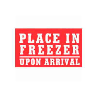 Place In Freezer Upon Arrival 3" x 5" - White / Red