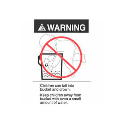 Warning (Bucket Label) 2-7/8" x 5" - White / Black / Red