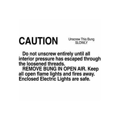 Caution Unscrew This Bung 3" x 5" - White / Black
