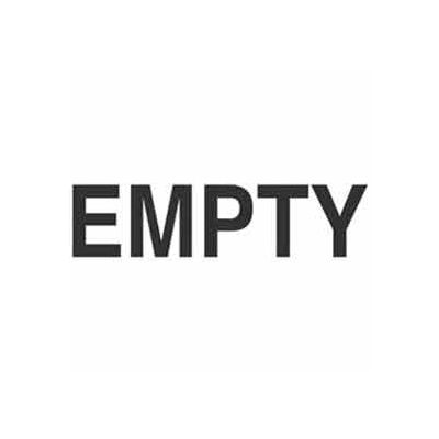 Paper Labels w/ "Empty" Print, 6"L x 6"W, White & Black, Roll of 500