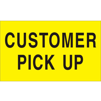 Customer Pick Up 3" x 5" - Bright Yellow / Black