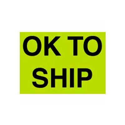Ok To Ship 3" x 5" - Fluorescent Green / Black