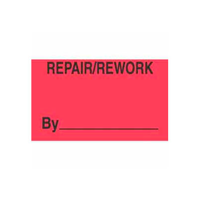 Repair/Rework By 1-3/8" x 2" - Fluorescent Red / Black