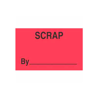 Scrap By 3" x 5" - Fluorescent Red / Black