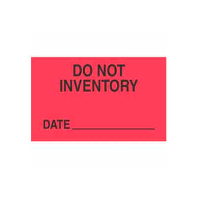 Don't Inventory 1-3/8" x 2" - Fluorescent Red / Black