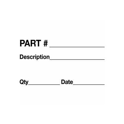 Part Number Description Quantity Date 3" x 5" - White / Black