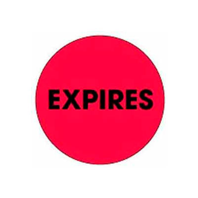 Expires 2" Dia. - Fluorescent Red / Black