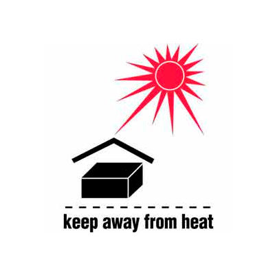 Keep Away From Heat 3" x 4" - White / Red / Black