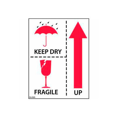 Keep Dry Fragile Up 3" x 4"