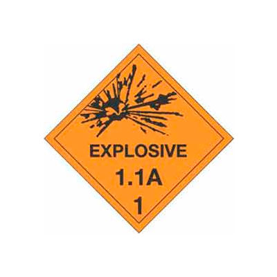 Labels & Dispensers | DOT Labels | Hazard Class 1 - Explosive 1.1A 4" X ...