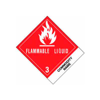 Flammable Liquid Ink 4" x 4-3/4" - White / Red / Black
