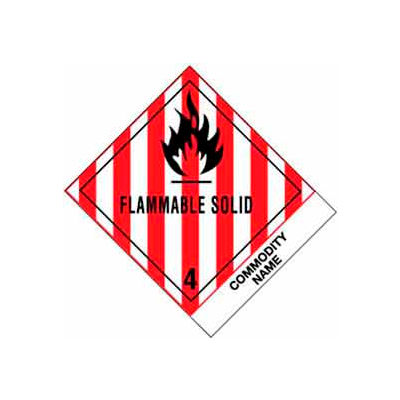 Flammable Solid NOS 4" x 4-3/4" - White / Red / Black