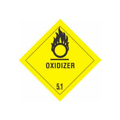 Hazard Class 5 - Oxidizer 4" x 4" - Yellow / Black