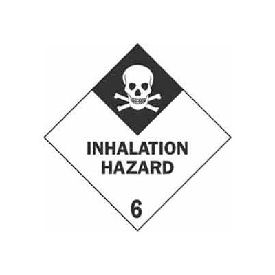 Hazard Class 6 - Inhalation Hazard 4" x 4" - White / Black