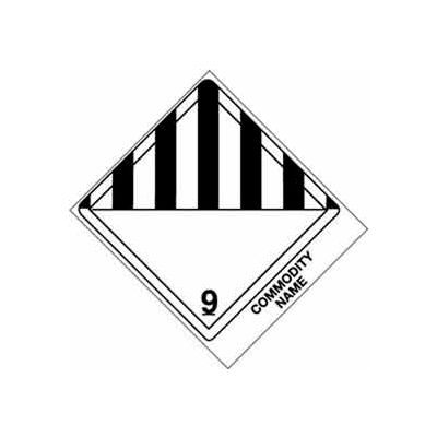 Class 9 Haz. Waste, Liquid 4" x 4-3/4" - White /Black