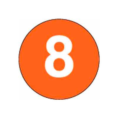 3" Dia. Disc With #8 - Standard Orange / White