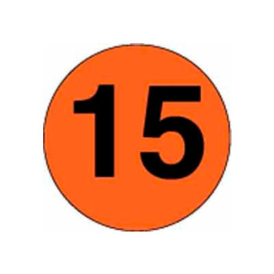 4" Dia. Disc With #15 - Fluorescent Orange / Black