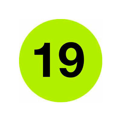 4" Dia. Fluorescent Green Disc With # 19