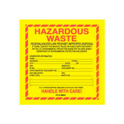 Labels & Dispensers | Labels - DOT Labels | Hazardous Waste New Jersey 6