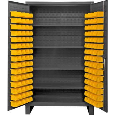 Durham Bin Cabinet HDC48-120-4S95 - 12 Gauge With 120 Hook-On Bins & Shelves, 48"W x 24"D x 78"H