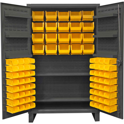 Durham Bin Cabinet HDC48-84-2S6D95 - with 84 Hook-On Bins & Shelves, 48"W x 24"D x 78"H