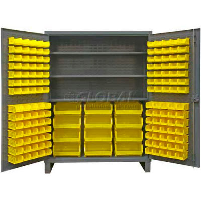 Durham Bin Cabinet HDC60-156-3S95 - 12 Gauge With 156 Hook-On Bins & Shelves, 60"W x 24"D x 78"H