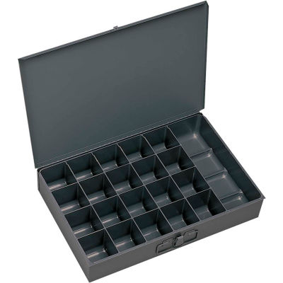 Durham Steel Scoop Compartment Box 204-95 - 21 Compartment, 13-3/8x9-1/4x2 - Pkg Qty 6