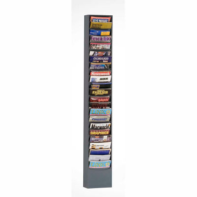 23 Pocket Vertical Literature Rack - Gray