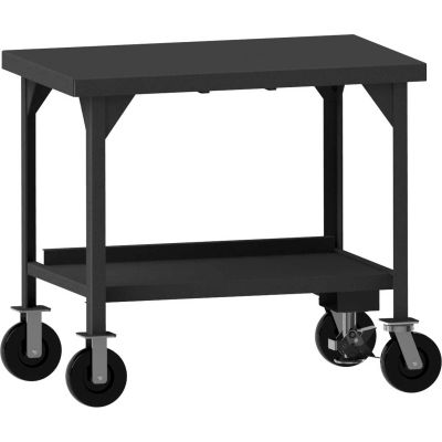 Mobile Work Bench Fixed Height Durham Mobile Heavy Duty Workbench Shelf Floor Lock 48 W X 30 D X 43 11 16 H B2337077 Globalindustrial Com