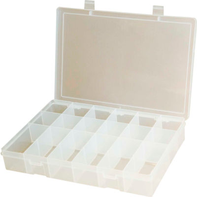 Durham Large Plastic Compartment Box LP18-CLEAR - 18 Compartments, 13-1 ...