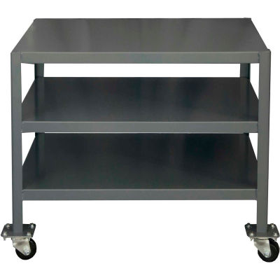 Durham MTM243630-2K395 Mobile Machine Table - 3 Shelves - 39-1/4"W x 26-3/4"D x 30-1/4"H