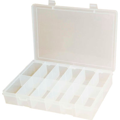 Durham Small Plastic Compartment Box SP12-CLEAR - 12 Compartments 10-13 ...