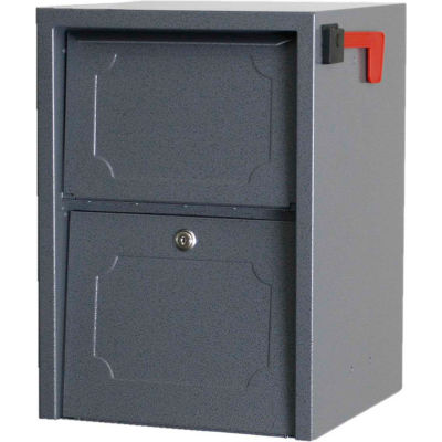 dVault Weekend Away Secure Mailbox with Vault DVJR0060 - Front Access - Gray