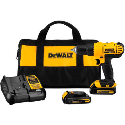 DeWALT DCD771C2 20V MAX Li-Ion Cordless 1/2" Drill/Driver Kit (2) Bat 1.3Ah Charger & Contractor Bag