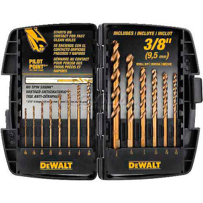 DeWALT® DWA1240 Cobalt Pilot Point® 14 Piece Drill Bit Set to 3/8"