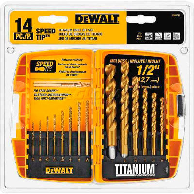 DeWALT® Titanium Speed Tip Drill Bit Set, DW1341, 14 Piece Set