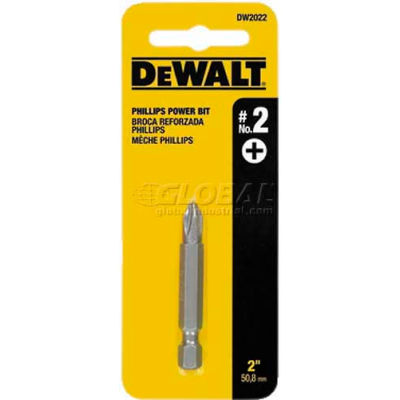 DeWALT® #2 Phillips Power Bit, DW2022B, 2" Bit Length, 100/PK - Pkg Qty 100