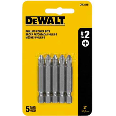 DeWALT® #2 Phillips Power Bit, DW2115, 2" Bit Length, 5/PK