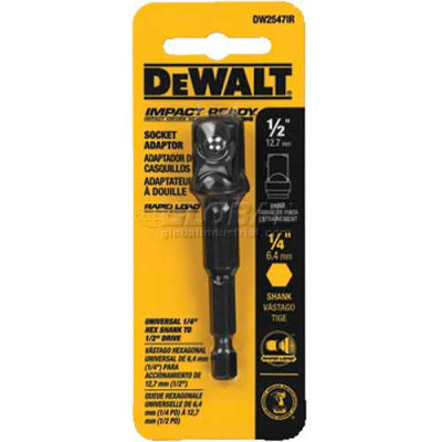 DeWALT® Impact Ready Adaptor, DW2547IR, 1/4" Hex Shank to 1/2" Socket