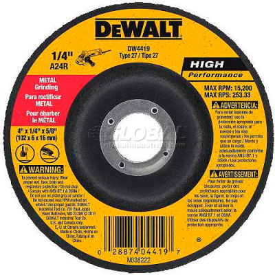 DeWalt DW4719 Metal Grinding Wheel Type 27 7" DIA.  24 Grit Aluminum Oxide - Pkg Qty 10