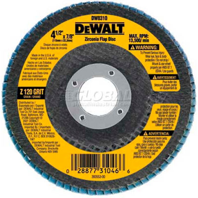 DeWalt DW8311 Flap Disc Type 29 4-1/2" x 5/8-11" 36 Grit Zirconia - Pkg Qty 5