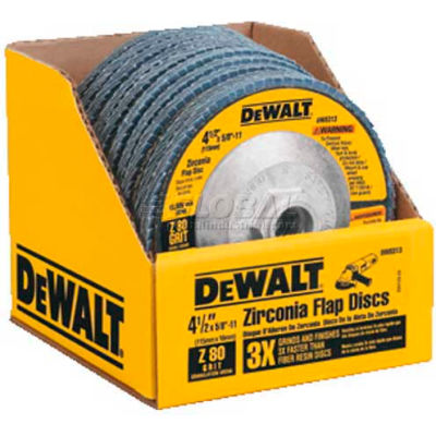 DeWalt DW8313 Flap Disc Type 29 4-1/2" x 5/8-11" 80 Grit  Zirconia - Pkg Qty 10