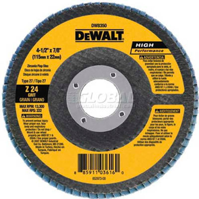 DeWalt DW8352 Flap Disc Type 27 4-1/2" x 7/8" 60 Grit  Zirconia - Pkg Qty 10