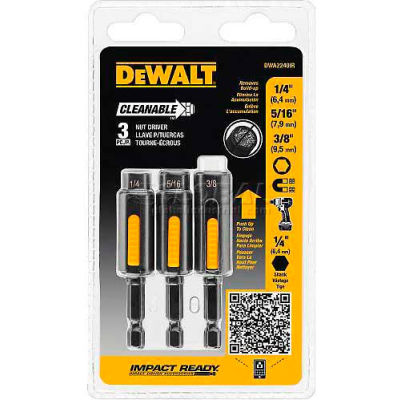 DeWALT® Impact Ready Cleanable Nut Driver, DWADND-5, 1/4", 5/16", 3/8", 3/PK