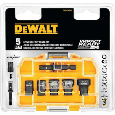 DeWALT® Impact Ready Cleanable Nut Driver, DWADND-5, 5 Piece Socket Set