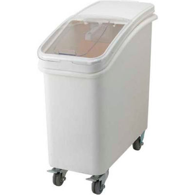 Winco IB-27-Mobile Ingredient Bin w/Lid, Polyethlene, 27 Gal., White