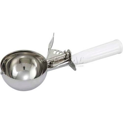 Winco ICD-6 Ice Cream Disher W/ Plastic Handle, Size #6, White - Pkg Qty 10