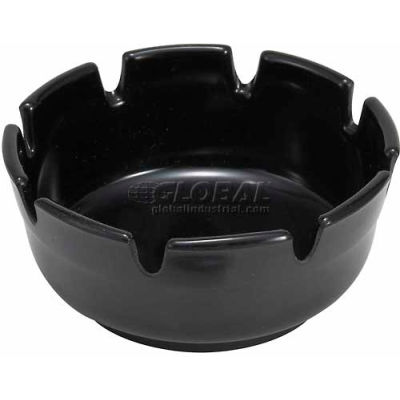 Winco MAS-4K Round Ashtray, 4"D, Black, Plastic - Pkg Qty 3