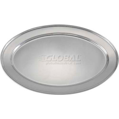 Winco OPL-22 Oval Platter, 21-3/4"L, 14-1/2"W, Stainless Steel, Oval - Pkg Qty 12