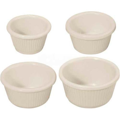 Winco RFM-2K Fluted Ramekins, 2 oz, Melamine, Black